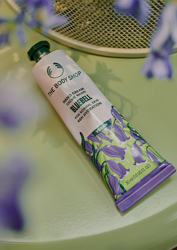 Bluebell Hand Cream 30ml with flowers